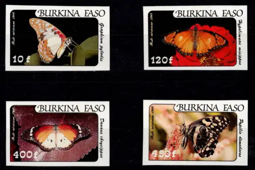 Burkina Faso 972-975 postfrisch -geschnitten- Schmetterlinge #OV214