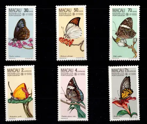 Macau 540-545 postfrisch Schmetterling #OV217