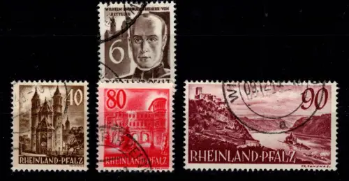 Französische Zone Rheinland Pfalz 35, 39-41 gestempelt #DEF86