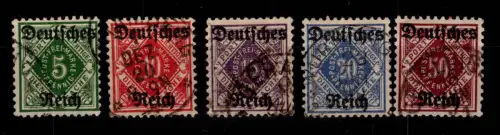 Deutsches Reich Dienstmarken 52-56 gestempelt #DEF14