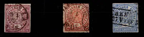 Norddeutscher Bund 1, 3, 5 gestempelt #DEQ24