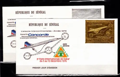 Senegal 621-622 als FDC, Linienflug Paris-Dakar-Rio de Janeiro #OV352