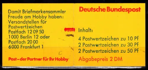 BRD MH 22c mZ postfrisch Markenheftchen #DEE99