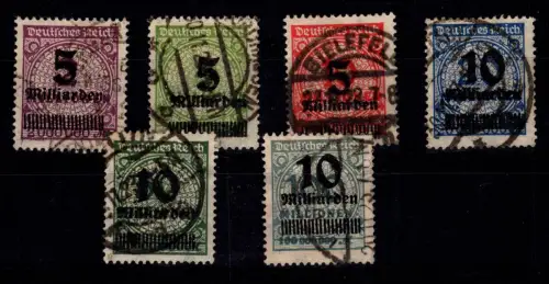 Deutsches Reich 332 A- 337 A gestempelt geprüft Infla Berlin #DES02