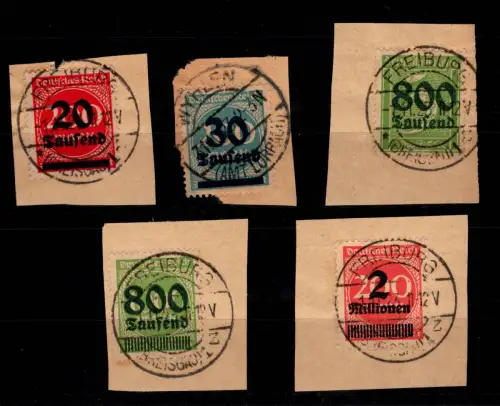 Deutsches Reich 282, 285, 301, 308, 309 gestempelt auf Briefstück #DER24