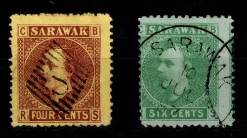 Malaiische Staaten Sarawak 4, 5 gestempelt #DER26