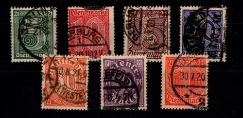 Deutsches Reich Dienstmarken 16-22 gestempelt #DES20