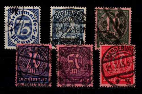 Deutsches Reich Dienstmarken 69-74 gestempelt #DES26