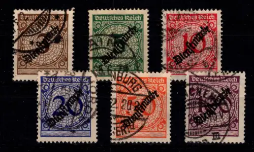 Deutsches Reich Dienstmarken 99-104 gestempelt #DES39