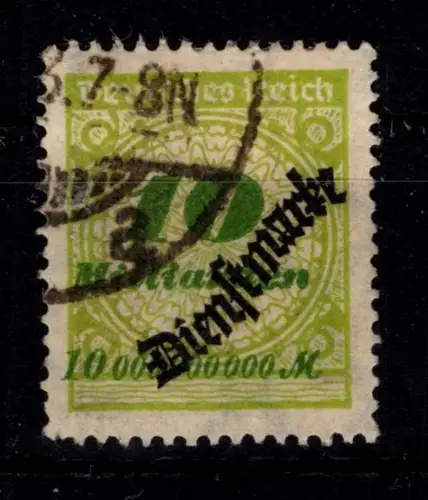 Deutsches Reich Dienstmarken 86 gestempelt geprüft Infla und Dr. Oechsner #DES33