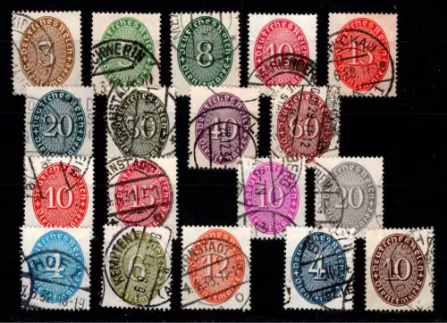 Deutsches Reich Dienstmarken 114 X- 131 X gestempelt #DES41