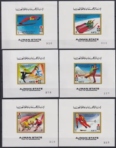 Ajman 1230-1235 als Einzelblöcke postfrisch Olympia #NM623