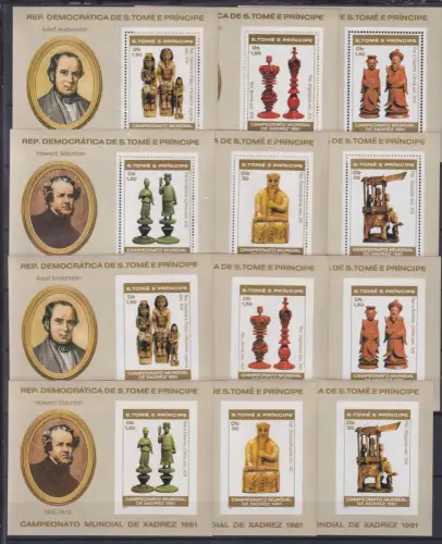 Sao Tome e Principe Block 61-66 A+B postfrisch Schach #OM183