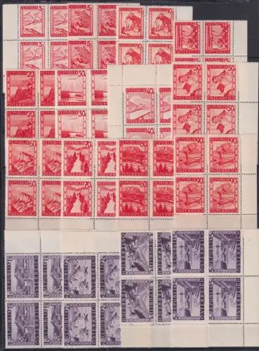 Österreich 838-853 postfrisch als 4er Blöcke, z. T. gefaltet #OM100