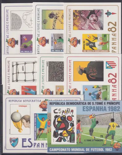 Sao Tome e Principe Block 83-89 postfrisch als Luxusblöcke, Fußball #OM177