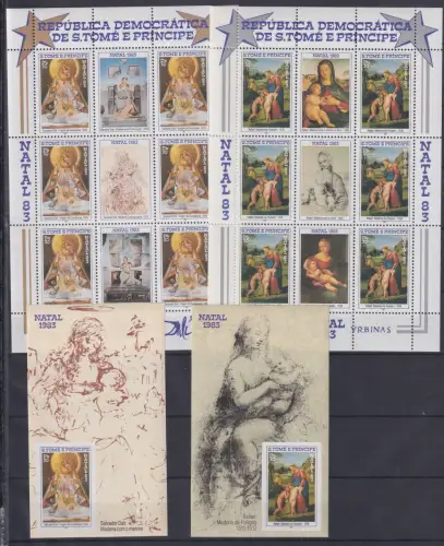 Sao Tome e Principe Block 135-136 B + (50-851 A postfrisch als Kleinbögen #OM178