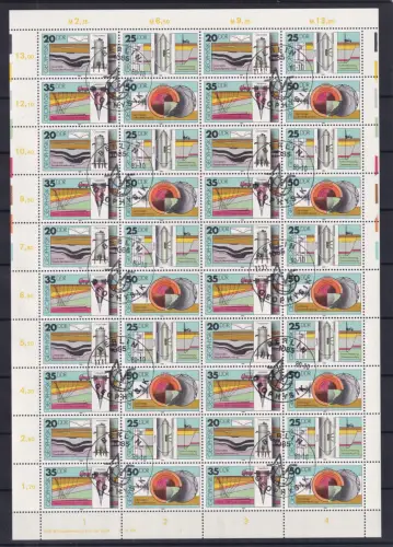 DDR 2557-2560 gestempelt ZD-Bogen komplett mit DV 4 #OL015