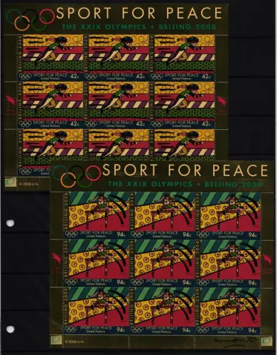 UNO New York 1099-1100 postfrisch als Kleinbögen #GW970