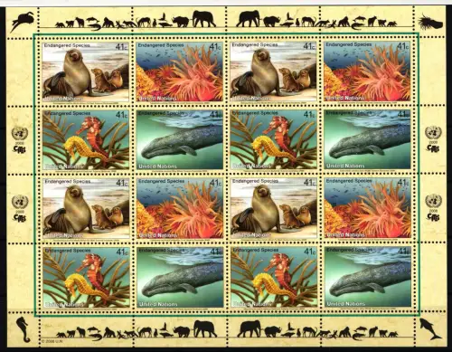 UNO New York 1079-1082 postfrisch als Zd-Bögen #JB342