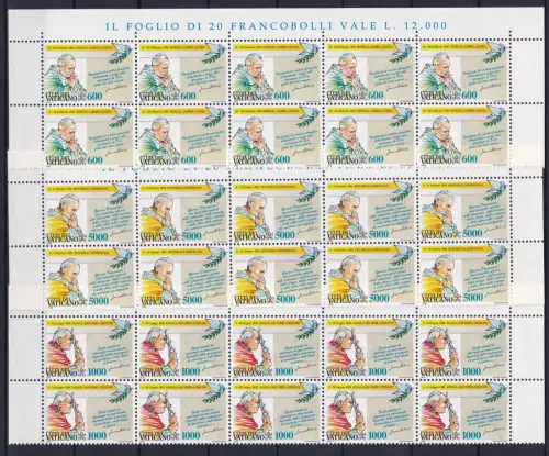 Vatikan 1101-1103 postfrisch als 10er Bogenteile #OM776