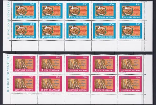 Vatikan 1141-1142 postfrisch als 10er Bogenteile #OM782