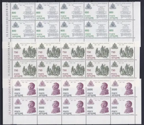 Vatikan 1035-1037 postfrisch als 10er Bogenteile #OM763