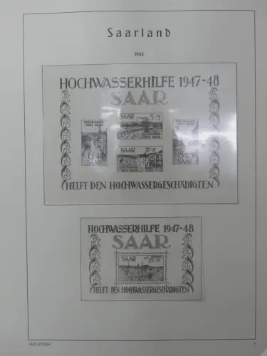 Saarland postfrisch teilbesammelt auf Leuchtturm Seiten #MA423