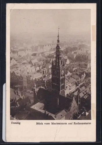 Ak Danzig Rathausturm Sonderstempel Luftpostausstellung 25.7.1932 #DBQ19