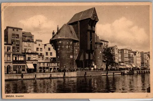 Ak Danzig Krantor gelaufen 5.1.1930 #DET57