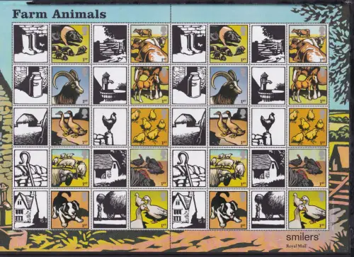 Großbritannien 2264-2273 II postfrisch Smilers Bogen "Farm Animals" 2005 #DEN90