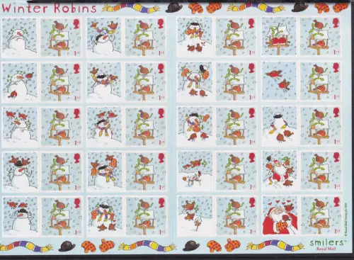 Großbritannien 1966-1967 II postfrisch Smilers Bogen "Winter Robins" 2003 #DEN84