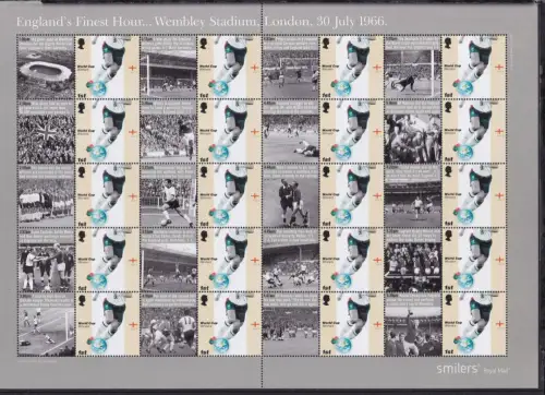 Großbritannien 2408 ZF postfrisch Smilers Bogen "Englands Finest" 2006 #DEN93