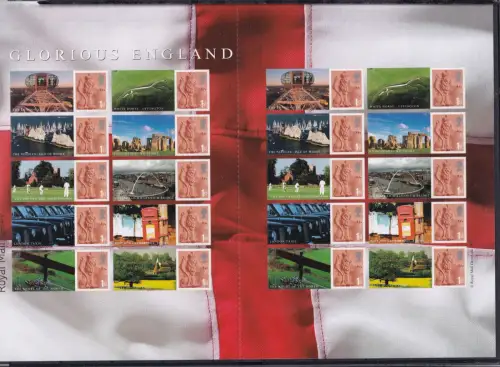 Nordirland 104 CS u.a. postfrisch Smilers Bogen "Glorious England" #DEO12