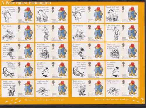 Großbritannien 2374 ZF postfrisch Smilers Bogen "Paddington" 2006 #DEN95