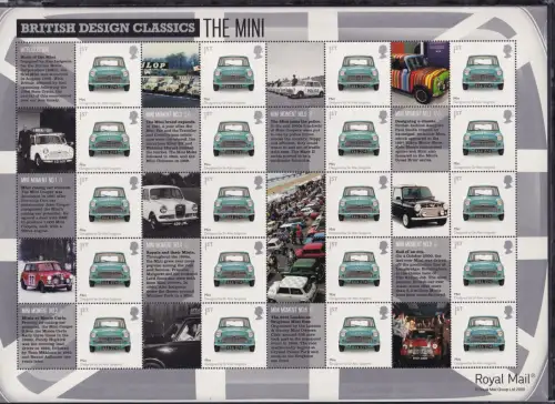 Großbritannien 2695 II postfrisch Smilers Bogen "British Designe" 2009 #DEN54