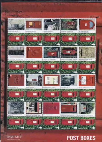 Großbritannien 2782 ZF postfrisch Smilers Bogen "Post Boxes" 2009 #DEO02