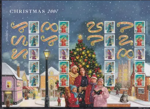 Großbritannien 2590 II-2594 II postfrisch Smilers Bogen "Christmas" 2007 #DEN75