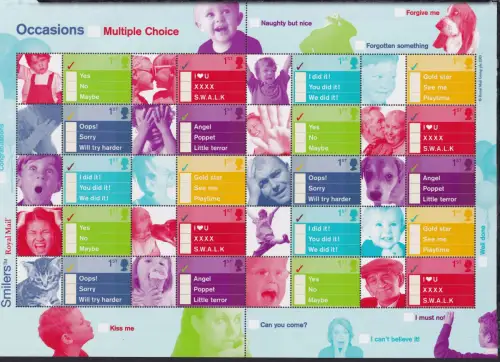 Großbritannien 2080-2085 postfrisch Smilers Bogen "Occasions" 2003 #DEN46