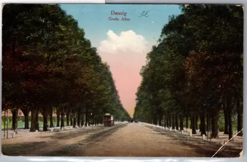 Ak Danzig Große Allee gelaufen 11.3.1930 #DET47