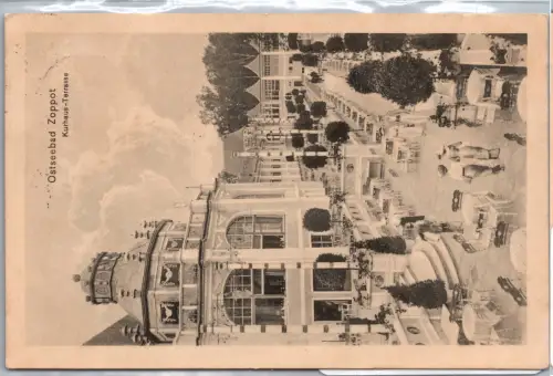 Ak Danzig Kurhaus- Terrasse gelaufen 18.2.1913 #DET50