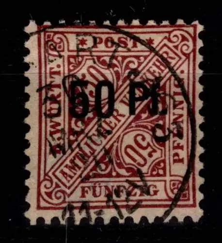 Württemberg 255 gestempelt geprüft Infla Berlin #DEK89