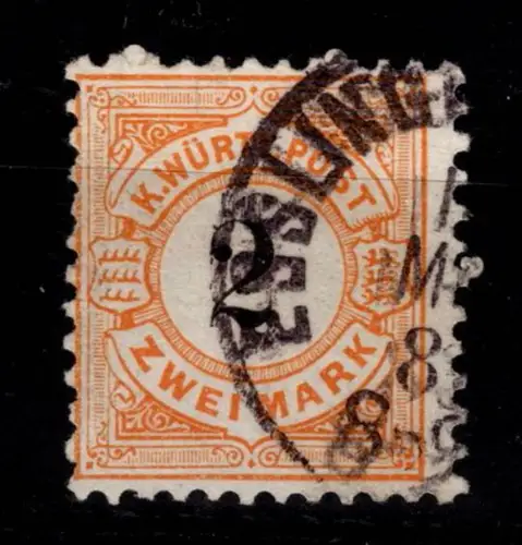 Württemberg 53 a gestempelt tiefst geprüft Winkler BPP #DEM50