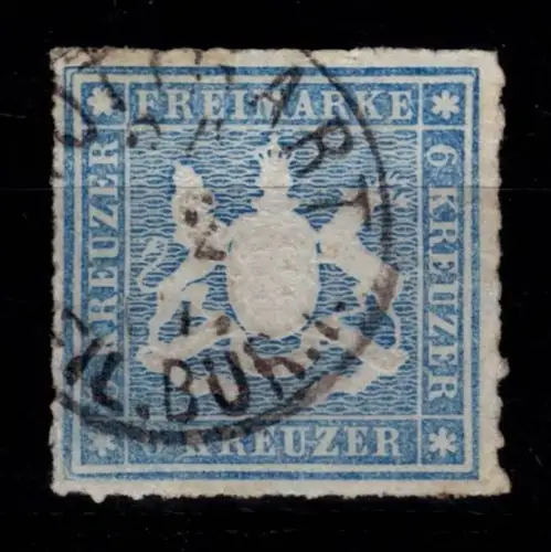 Württemberg 32 b gestempelt tiefst geprüft Heinrich BPP #DEM39