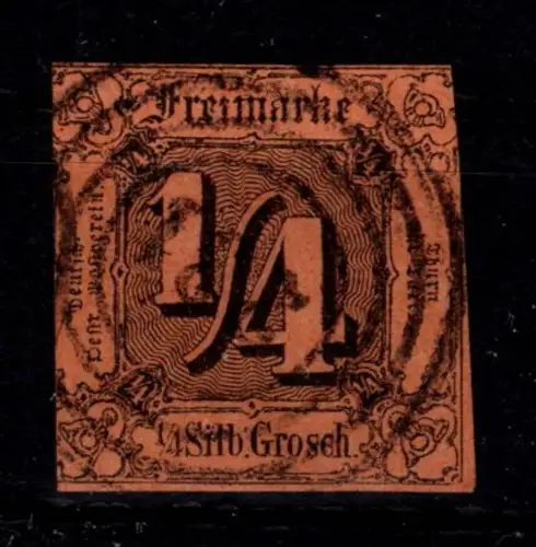 Thurn & Taxis 1 gestempelt angeschnitten #DEN08