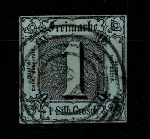 Thurn & Taxis 11 gestempelt typischer Taxisschnitt #DEN20