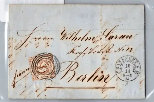 Thurn & Taxis 34 auf Brief als Einzelfrankatur typischer Taxisschnitt #DEM96