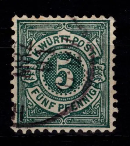 Württemberg 56 b gestempelt tiefst geprüft Winkler BPP #DEM74