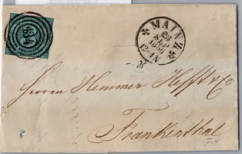 Thurn & Taxis 12 auf Brief als Einzelfrankatur typischer Taxisschnitt #DEM99