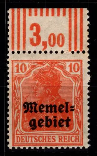 Memel 14 W OR postfrisch etwas fleckig #DEO41