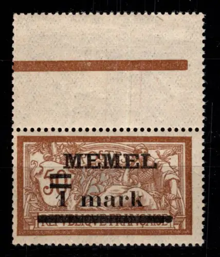 Memel 27 y I postfrisch etwas erhöht geprüft Huylemanns BPP #DEO39